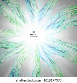 Abstract of modern digital technology dimension background in green and blue, vector illustration eps10