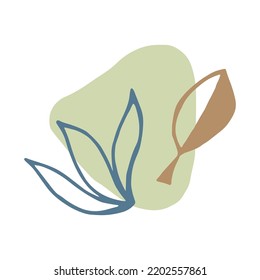 Abstract modern doodle collage. Simple illustration in boho, naive, hand draw style. For create cards, sublimations, highlights, icons, emblems