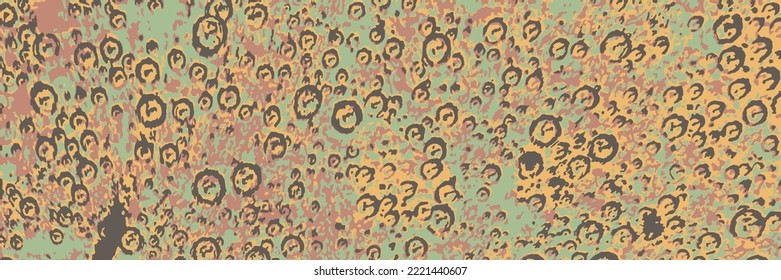 Resumen del patrón moderno de textura de grunge en círculo de puntos sobre fondo verde.