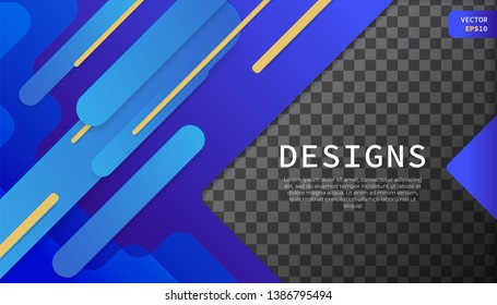 Abstract modern dynamic 3D background. Gradient effect blue and orange color shape element. Vector template designs for poster, web, mobile, print, presentation, ui,ux.