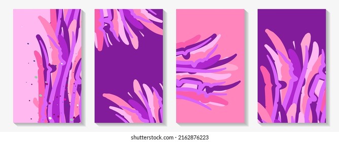 Abstract modern dynamic background with purple and pink covers for text placement. Wall art.