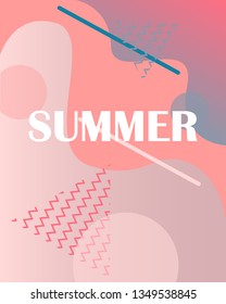 Abstract, modern dynamic background for your design. Gradient shapes. Summer poster.