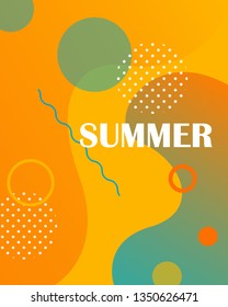Abstract, modern dynamic background for your design. Gradient shapes. Summer poster.