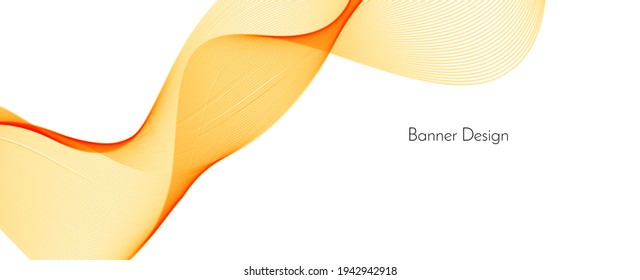 Abstract modern dynamic stylish red and yellow decorative pattern wave banner background vector
