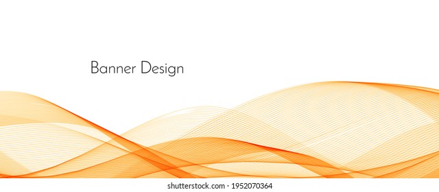 Abstract modern dynamic stylish red and yellow decorative pattern wave banner background vector