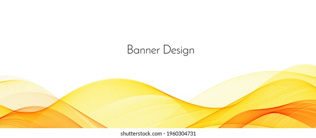 Abstract modern dynamic stylish red and yellow decorative pattern wave banner background vector