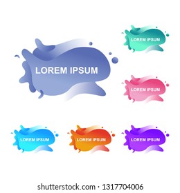 Abstract Modern Dynamical Gradient Colored Liquid Fluid Shape Banner