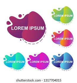 Abstract Modern Dynamical Gradient Colored Liquid Fluid Shape Banner