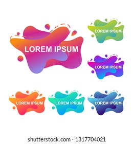 Abstract Modern Dynamical Gradient Colored Liquid Fluid Shape Banner