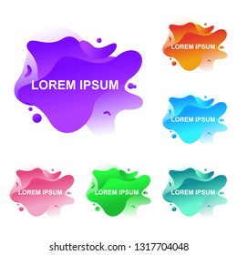 Abstract Modern Dynamical Gradient Colored Liquid Fluid Shape Banner