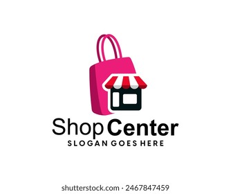 Abstractas moderno ecommerce logo diseño colorido degradado bolso de compras logo Plantilla