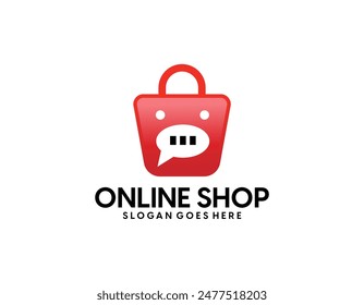 Abstraktes modernes E-Commerce-Logo-Design Bunte Farbverlauf Einkaufstasche Logo Vorlage
