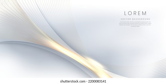 Abstract modern elegant gold line with lighting effect sparkle on grey background. Vector illustration