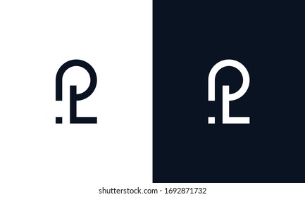 Abstract  Modern elegant line art letter PL logo. This logo icon incorporate with letter P and L in the creative way.