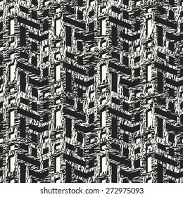 Abstract modern elements noisy textured background. Seamless pattern. Vector.
