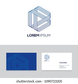 Abstract modern emblem design element can be used for business logo on business card template, vector illustration