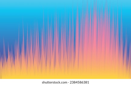 abstract Modern equalizer of sound waves. Vector illustration pink yellow on blue background - EPS 10