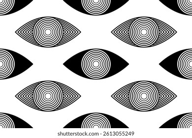 Abstract Modern Eye Line Art Pattern Background. Seamless. Wallpaper. Vector Illustration