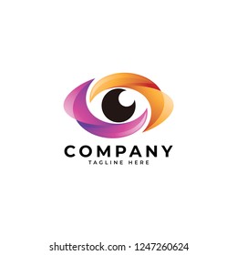 Abstract modern eye logo, gradient color, eye vision vector icon
