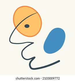 Abstract modern face portrait. Hand drawn vector illustration in modern abstract style of a man face.
