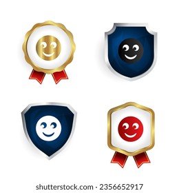 Abstract Modern Face With Rolling Eyes Badge and Label Collection, can be used for business designs, presentation designs or any suitable designs.