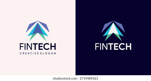 Abstrakte moderne Fin-Tech-Logo Design Symbol-Vorlage Wachstumspfeil für die digitale Zukunft Finanztechnologie Geschäft
