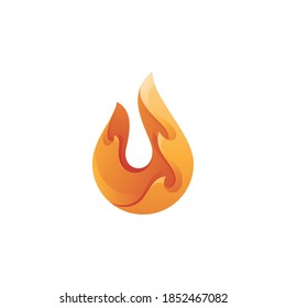 Abstract Modern Fire Flame Logo Icon