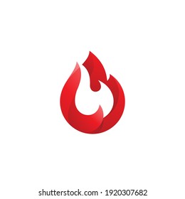 Abstract Modern Fire Flame Logo Symbol with 3D Gradient Color Style