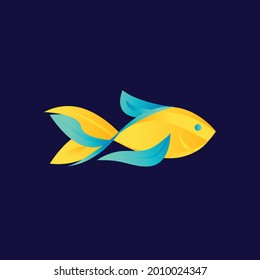 abstract modern fish. Logo, emblem, label design template.
