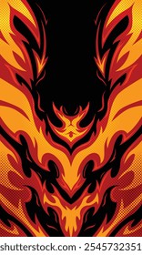 Abstract modern flame wallpaper for sublimation jersey