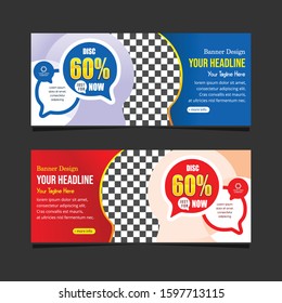 abstract modern flash web banner promotion holiday weekend big sale offer discount design template background