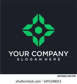 abstract modern flat design logo, memorable iconic and unique design