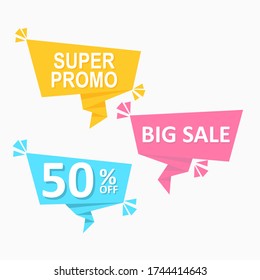 abstract modern flat ribbon sale promotion 