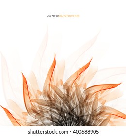 Abstract modern floral background. flower with  orange leaves