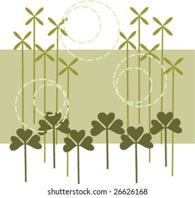Abstract modern floral background with graphics native elements (vector)