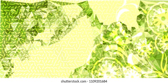 Abstract modern floral background for horizontal banner, texture, flyer, layout, postcard. Vector clip art