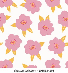 Abstract modern floral pattern over white background. Vector illustration