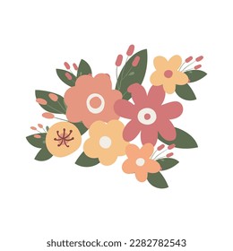 Abstract Modern Flowers clipart, Floral Illustration, Naive Simple Flower, Wedding Cards, Decoration Graphics in flat style, sublimation, digital download.