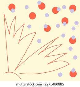 Abstract modern flowers Hand drawn vector illustration Organic flower shapes and dots Trendy vector illustration