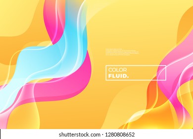 Abstract Modern Flowing Background, Bright Yellow Gradient Soft Wave Background, Vector Illustration, Modern Background.