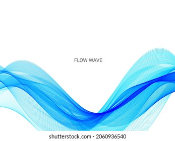 Abstract modern flowing blue wave pattern background vector