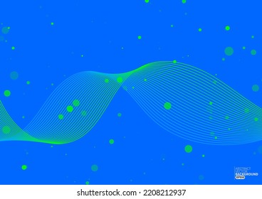 Abstract modern flowing line digital technology, smooth particle wave, big data techno design concept background wallpaper, vector eps 