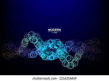 Abstract modern flowing line digital technology, particle wave, big data technology. design concept for background and wallpaper, banner backdrop, flyers, report, brochure, website landing. vector
