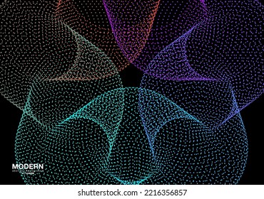 Resumen de la tecnología digital de línea de flujo moderna, onda de partículas, tecnología de grandes datos. concepto de diseño para fondo y fondo de pantalla, fondo de banner, volantes, informe, folleto, aterrizaje de sitio web. vector
