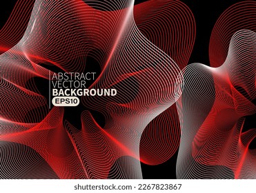 Abstract Modern flowing line digital technology, smooth particle wave, big data techno design concept background wallpaper, vector eps 