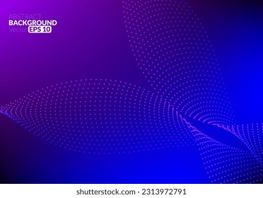Abstract modern flowing line digital technology, smooth particle wave, big data techno design concept background wallpaper, vector eps