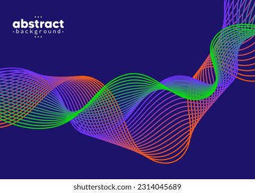 Abstrakte moderne Fließband-Digitaltechnologie, glatte Teilchenwelle, Big Data Technology Design-Konzept-Hintergrund-Hintergrundbild, Website Landing Page Templates. Vektorpfäge 