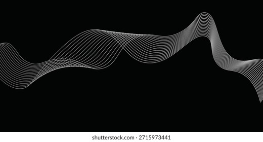 Tecnología digital de línea fluida Abstractas moderna, onda de partículas lisas, Fondo de pantalla de fondo de concepto de diseño techno de big data, Vector eps