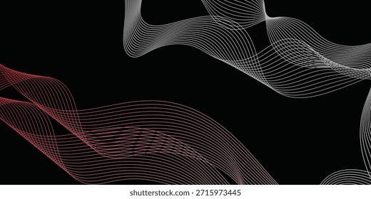 Tecnología digital de línea fluida Abstractas moderna, onda de partículas lisas, Fondo de pantalla de fondo de concepto de diseño techno de big data, Vector eps