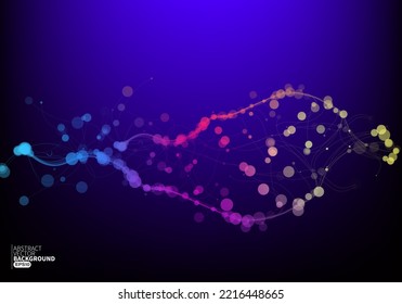 Abstract modern flowing line multi-color digital technology, particle wave,big data technology. design concept for background and wallpaper, banner backdrop, flyers, brochure, website landing. vector 